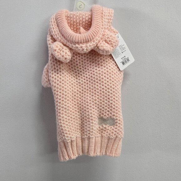 Wag-a-Tude Pink Knit Dog Sweater With Hood - Picture 2 of 8